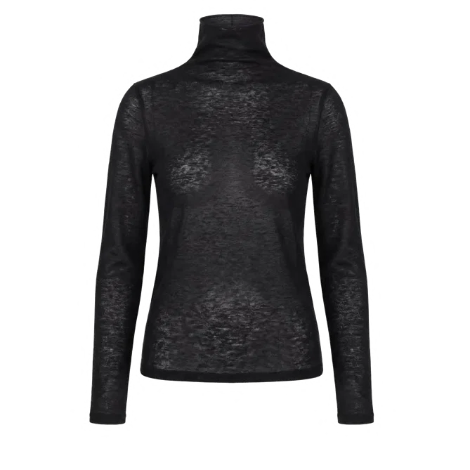 J26AE6116 Semi-sheer mock-neck knit, view 3 of 3