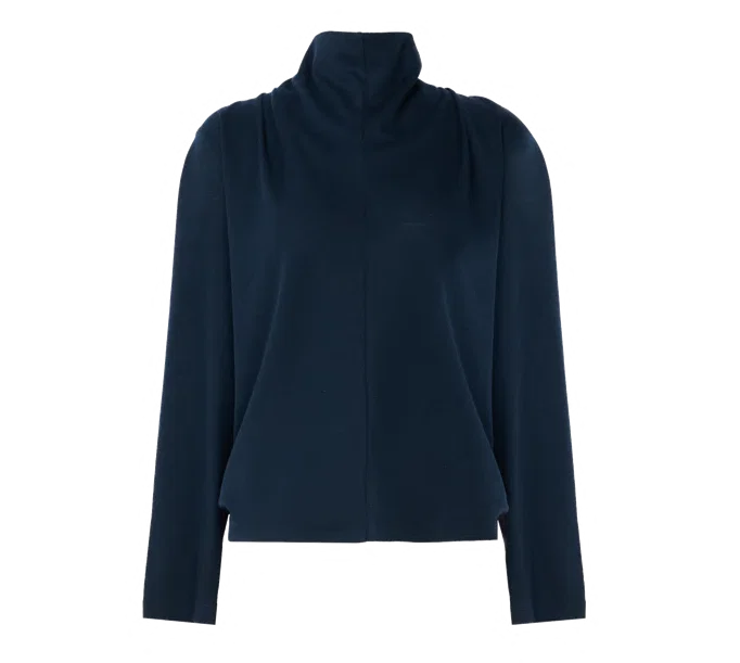 J26AL6257 Draped-neck knit top, view 1 of 2
