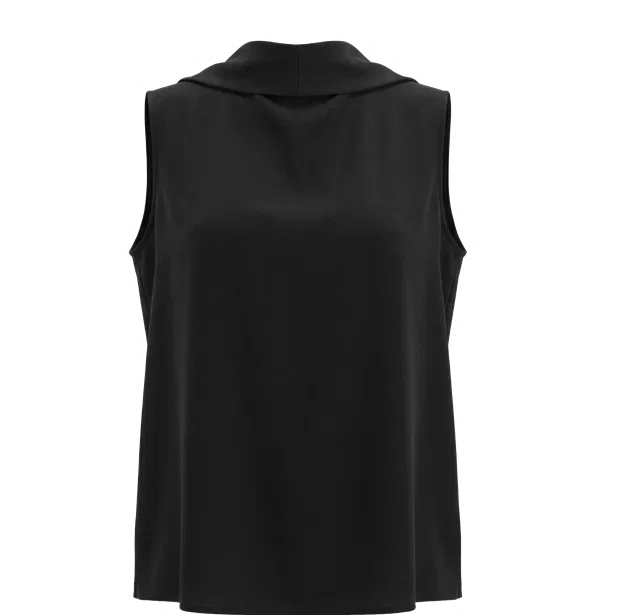J26AL6063 Sleeveless scarf-neck silk top, view 1 of 1