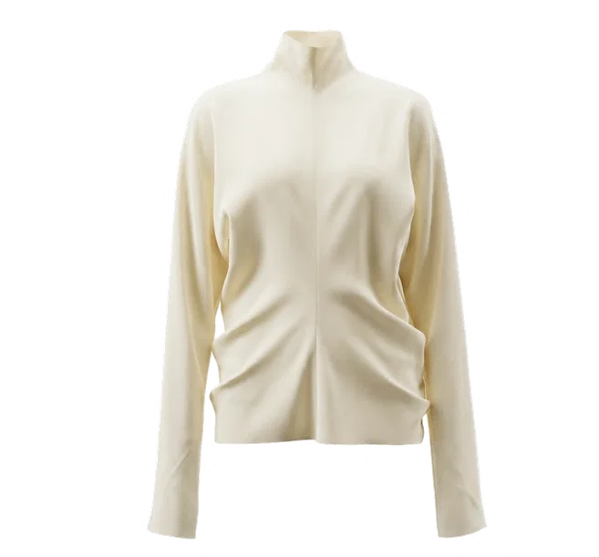 J26AL6089 Draped silk blouse, view 2 of 2